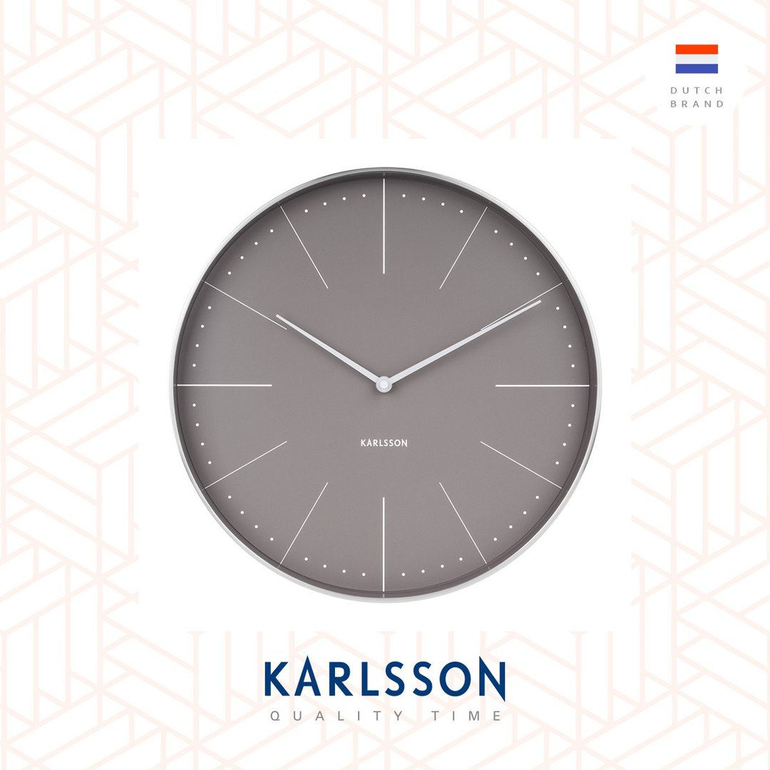 Karlsson 37.5cm wall clock Normann station warm grey - 时钟/闹钟 - 其他金属 灰色