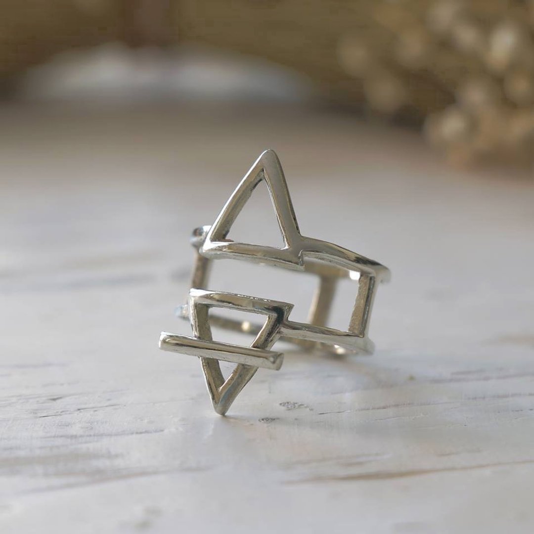Alchemy Symbol Ring jewelry magic goth occult Vintage Alchemical silver gothic - 戒指 - 其他金属 银色