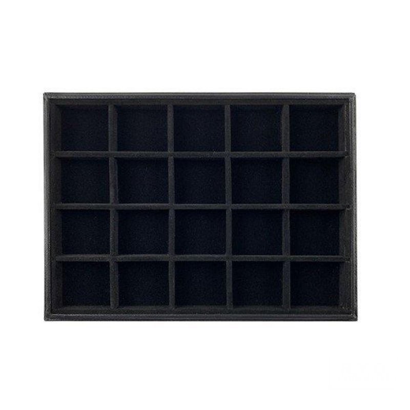 tray leather 20 squares - 收纳用品 - 真皮 黑色