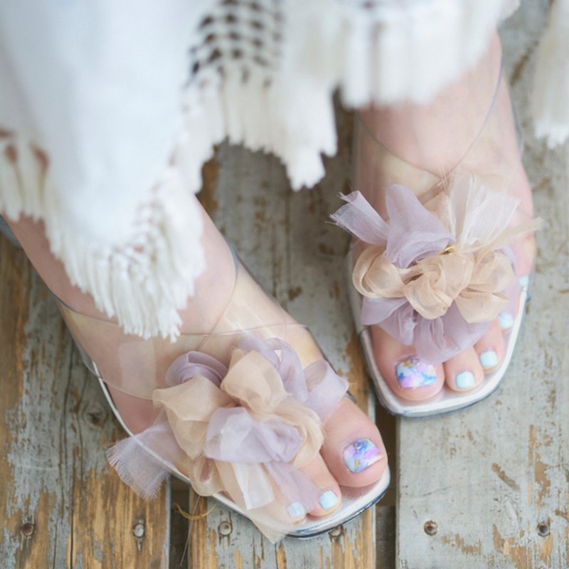 奶茶色 | 绽放编织鞋饰夹 - 鞋垫/周边 - 聚酯纤维 卡其色