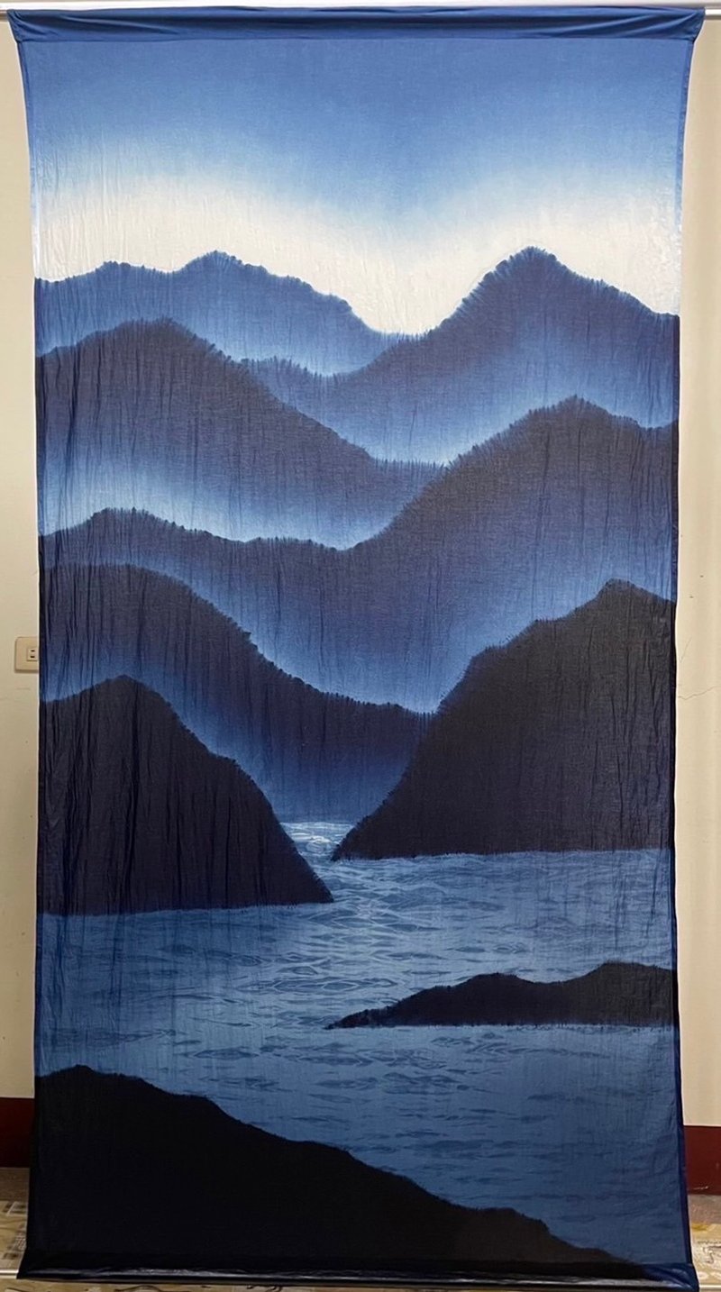 蓝染风水帘 - 门帘/门牌 - 棉．麻 蓝色