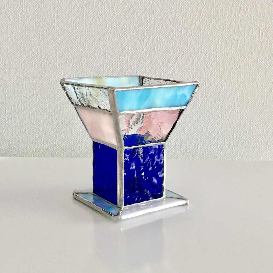 LED Light Last Night Blue Pink Glass View - 蜡烛/烛台 - 玻璃 蓝色