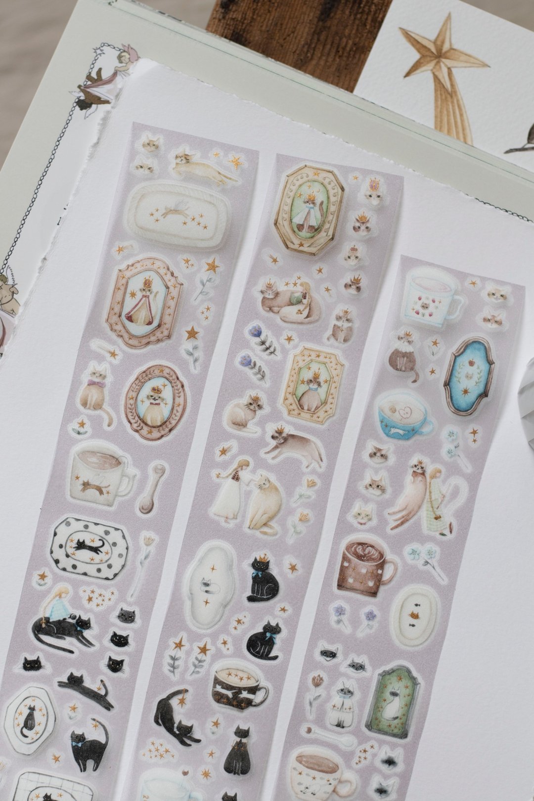 森林女巫与猫 5cm*6m 烫金星光膜割型胶带 - 纸胶带 - 塑料 绿色