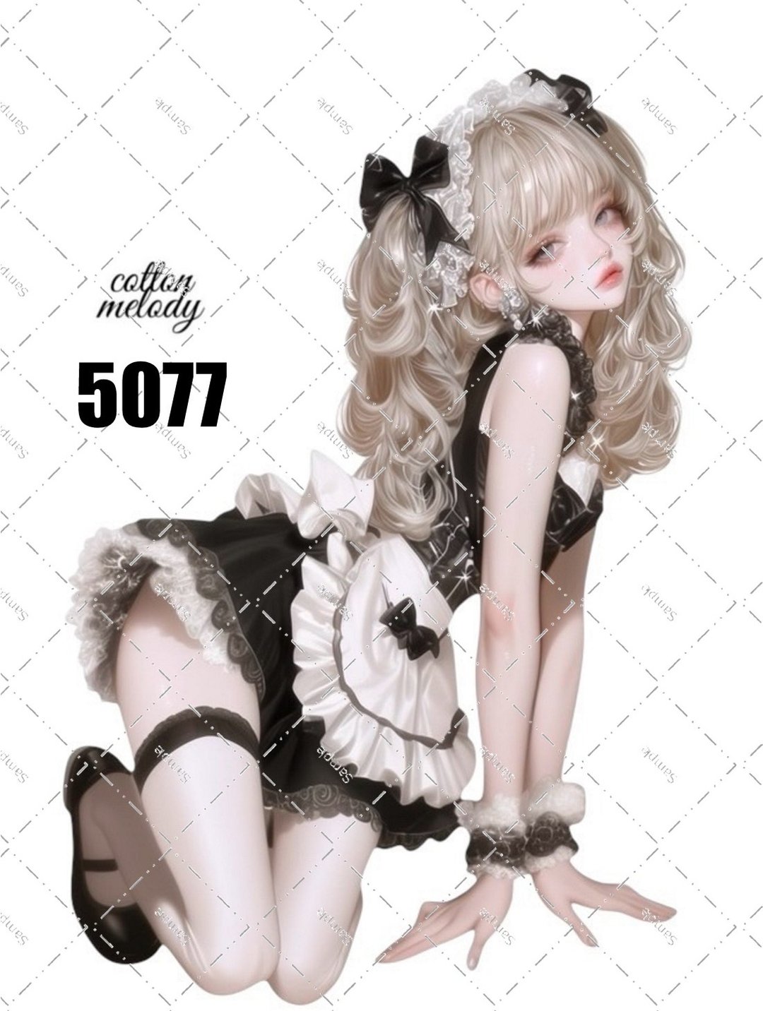 original sticker no.5077 人物贴纸 原创贴纸 原创人物贴纸 装饰贴纸 cotton melody - 贴纸 - 纸 
