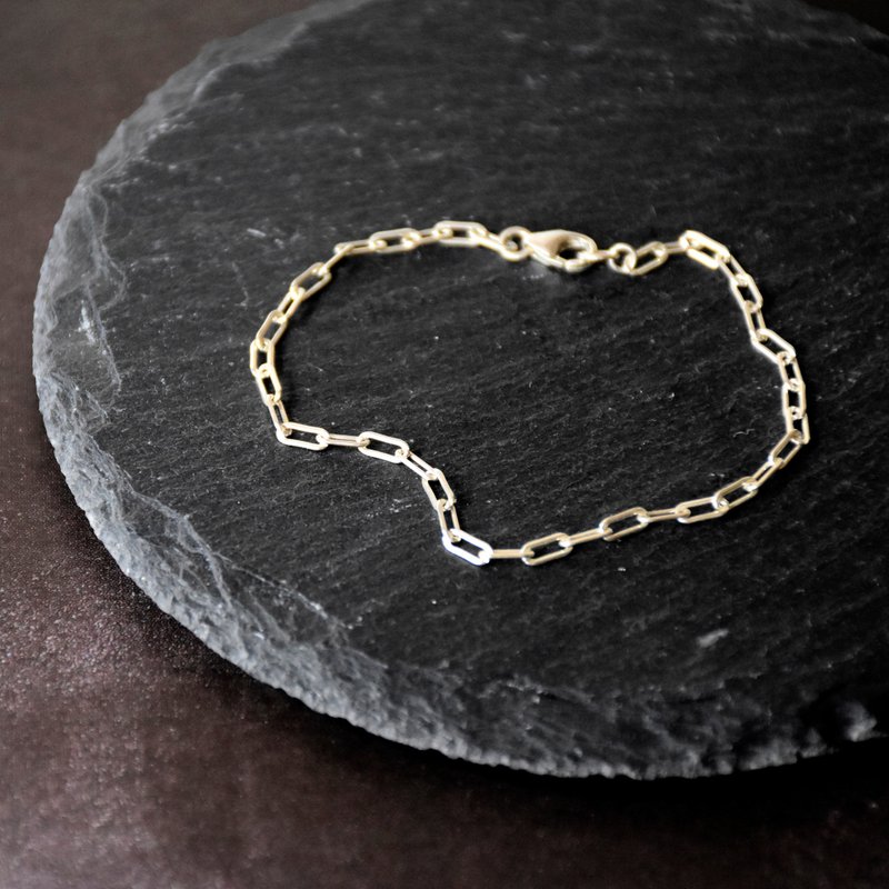 简约幼银长圈925银手链 // Tiny Sterling Silver Bracelet - 手链/手环 - 银 银色