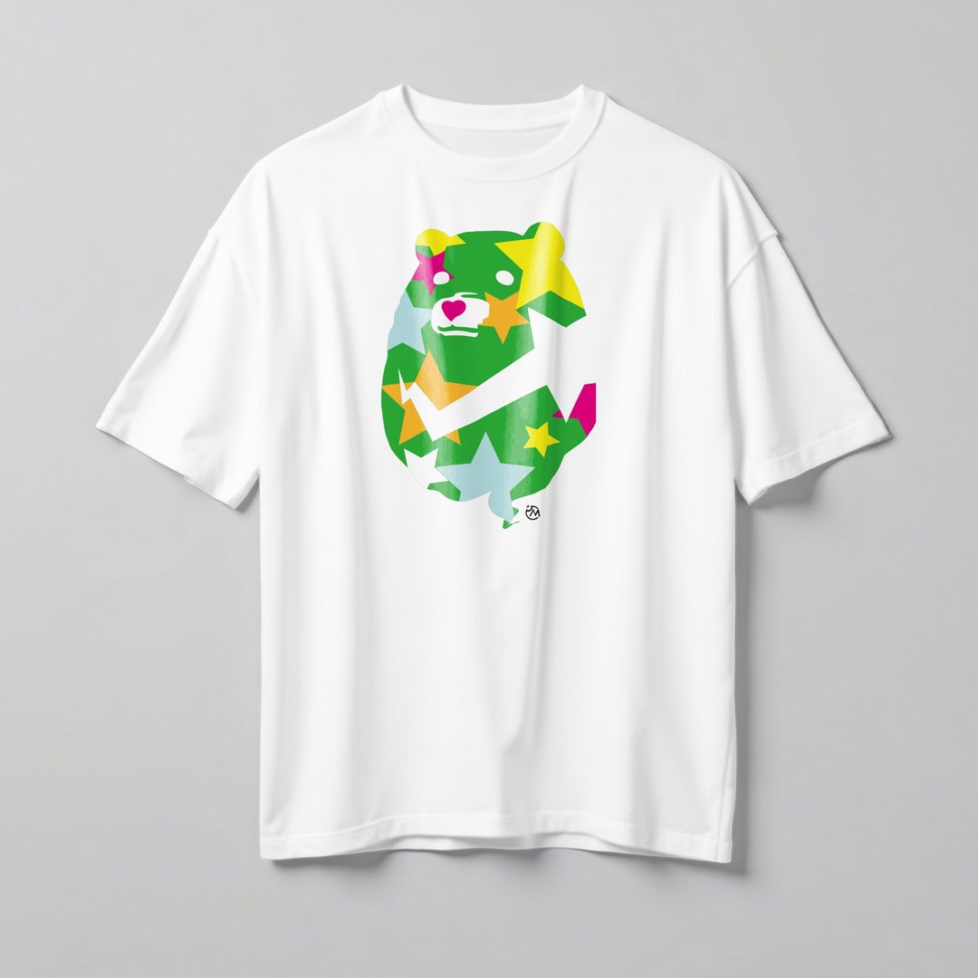 动物插画背心 | 迷彩星熊 | 白色款印花T - 男装上衣/T 恤 - 棉 白色