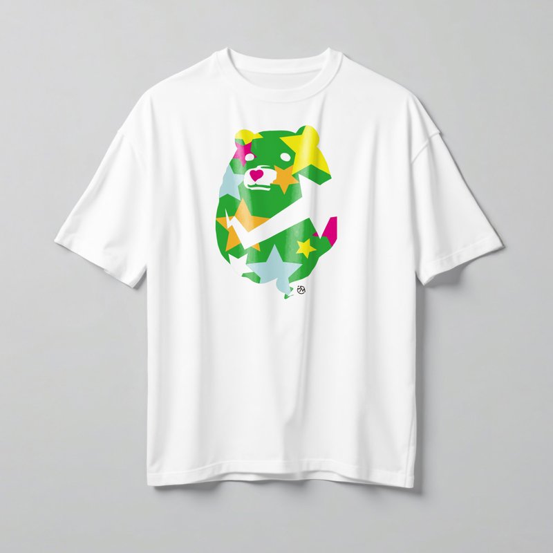动物插画背心 | 迷彩星熊 | 白色款印花T - 男装上衣/T 恤 - 棉．麻 白色