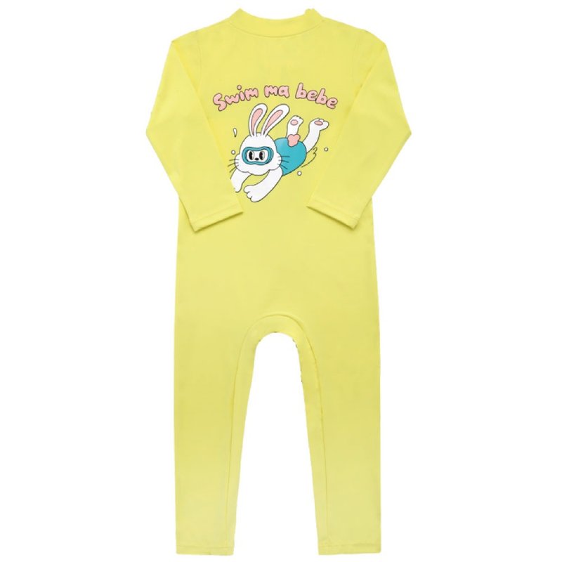 Swimming Rabbit Rashguard Lemon - 泳衣/游泳用品 - 聚酯纤维 黄色