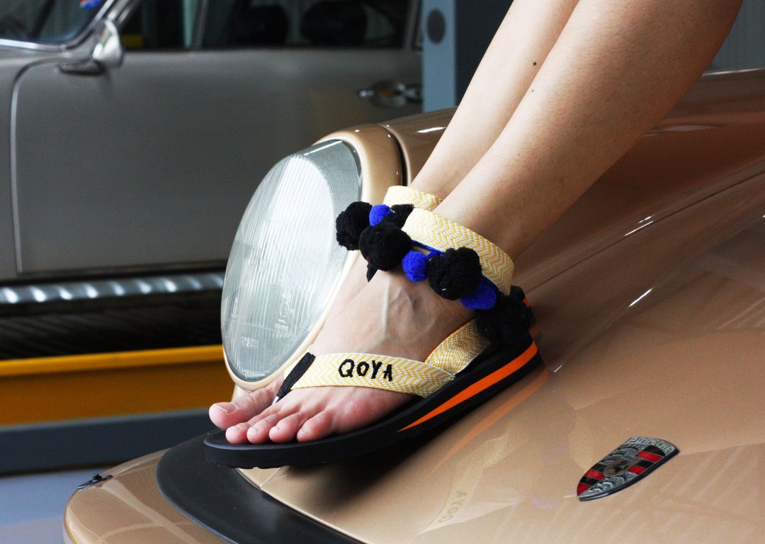 'PEA' Beach Sandals in Zigzag-YELLOW - 男女凉鞋 - 其他材质 黄色