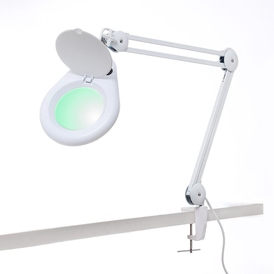 1.8 倍/3D/127mm 工作用薄型 LED 台灯放大镜 桌夹式 E015-G3D - 灯具/灯饰 - 玻璃 白色