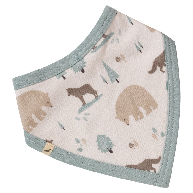 100%有机棉 小灰狼三角口水巾 围兜兜 - 围嘴/口水巾 - 棉．麻 多色