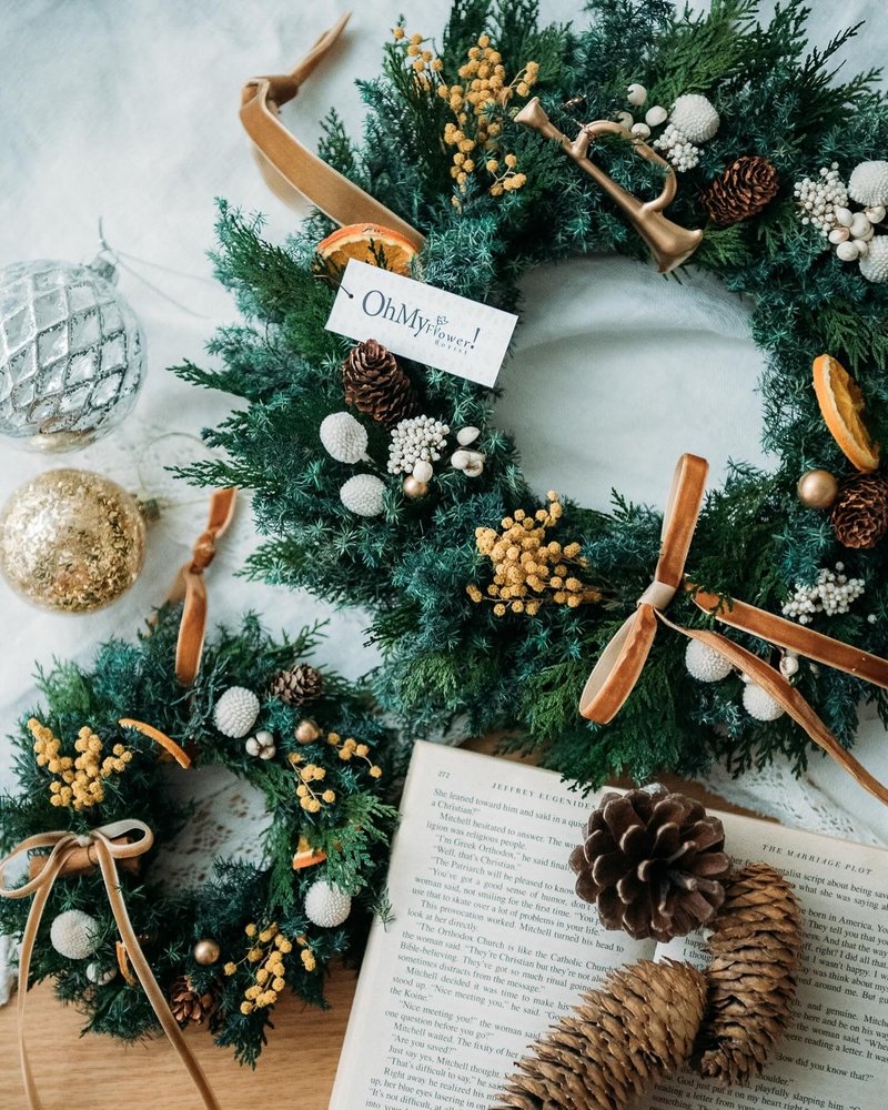 Sweet Noel 永生花圣诞花圈 圣诞节 圣诞装饰 交换礼物 - 植栽/盆栽 - 植物．花 