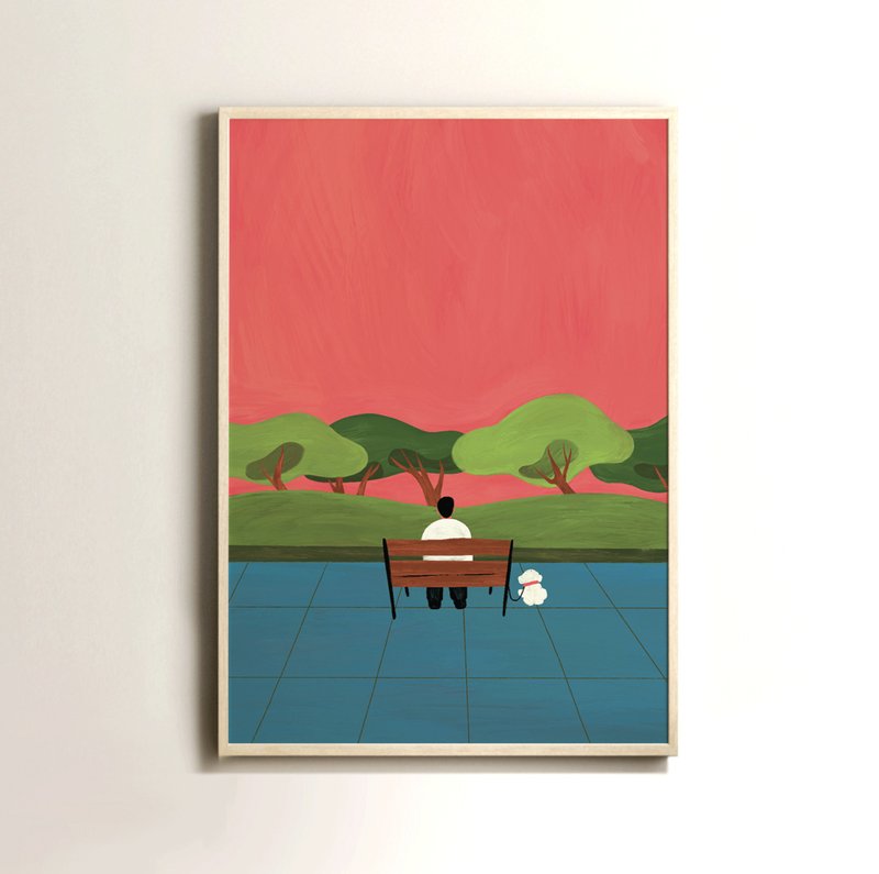 I love wasting my time with you | Art print (A3) - 海报/装饰画/版画 - 纸 红色