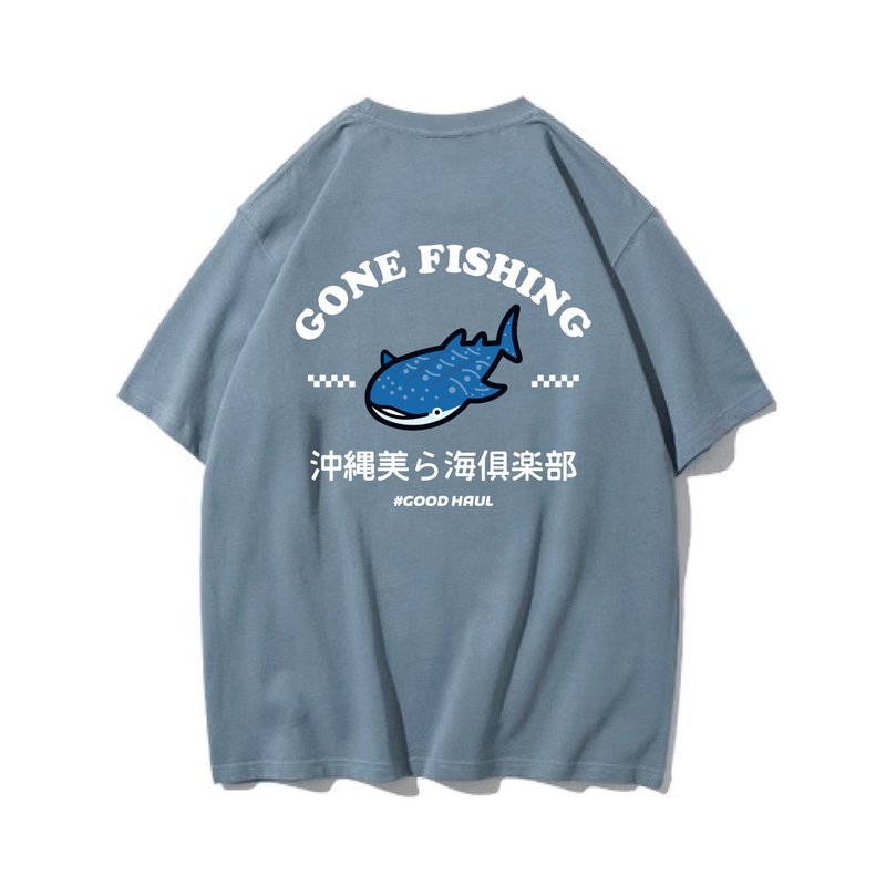Whale Shark 鲸鲨 中性短袖T恤 8色男女同款 钓鱼俱乐部 - 男装上衣/T 恤 - 棉．麻 蓝色