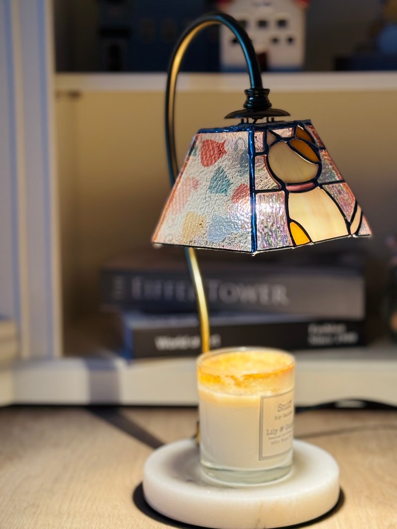 彩色玻璃-镶崁玻璃体验课-花猫融蜡灯 - 陶艺 - 玻璃 