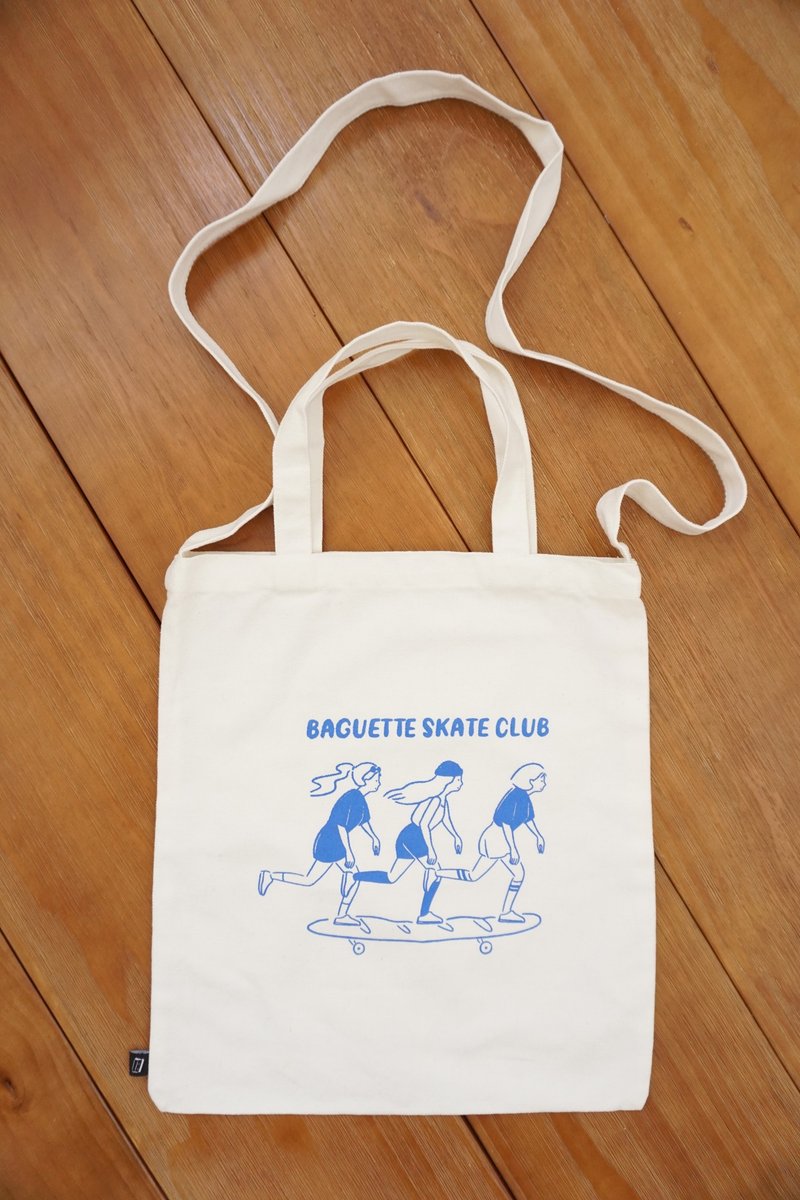 dearproject手工绢印斜背手提两用包－法国面包 - 侧背包/斜挎包 - 棉．麻 