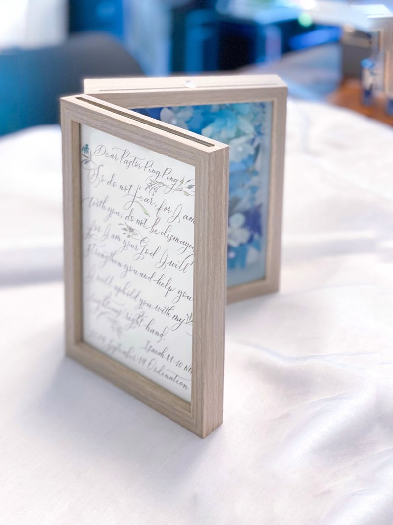 【定制化礼物】情人节礼盒 日本永生花照片宝物盒 立体折叠相框 - 画框/相框 - 植物．花 蓝色