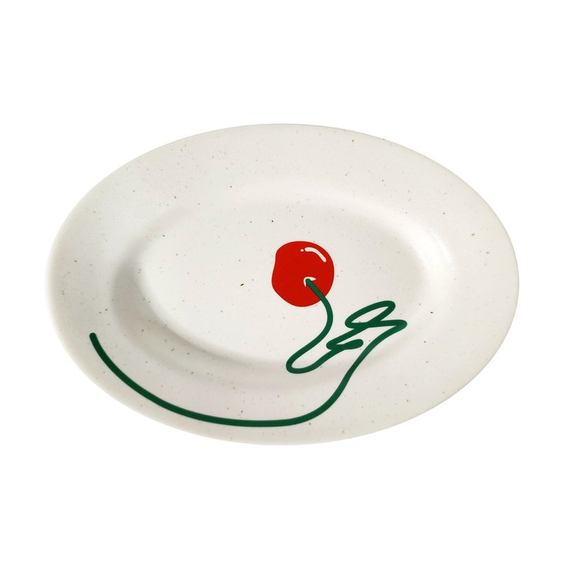 Apple Line_26cm 韩式餐盘 - 盘子/餐盘/盘架 - 瓷 白色