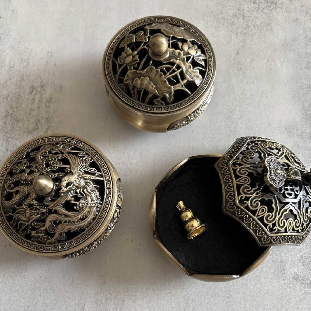 复古风合金香炉 香炉 香道 卧香座 卧香盘 香熏 薰香炉 品香 - 香薰/精油/线香 - 铜/黄铜 