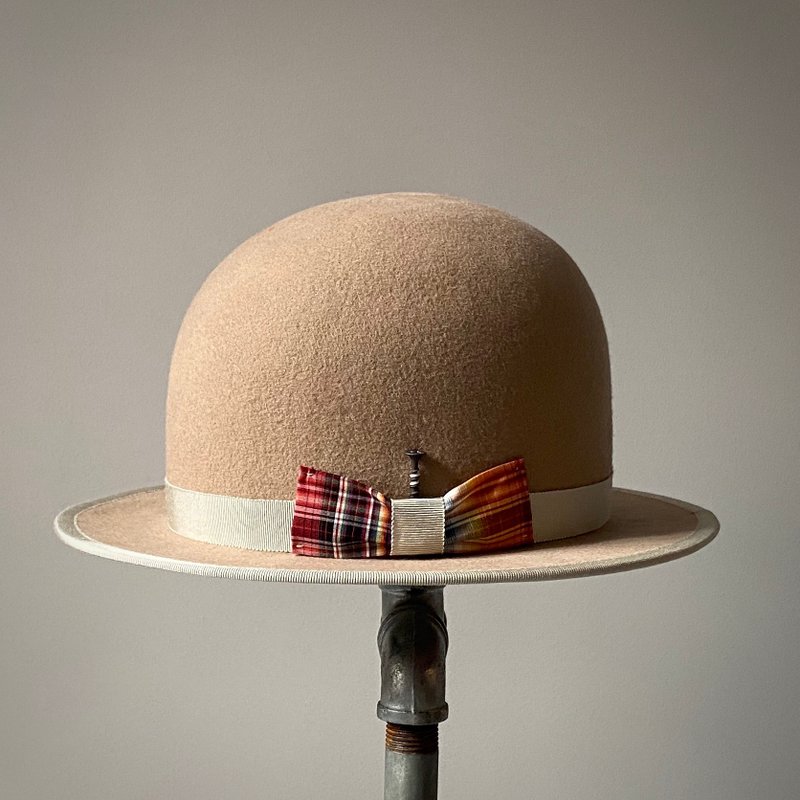 HYOKOU 圆顶帽-杏色 - 帽子 - 羊毛 卡其色