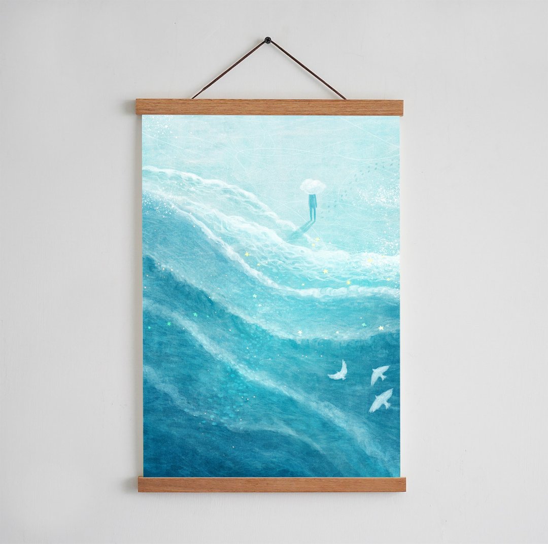 插画海报 / 大海的自在如云 - 海报/装饰画/版画 - 纸 