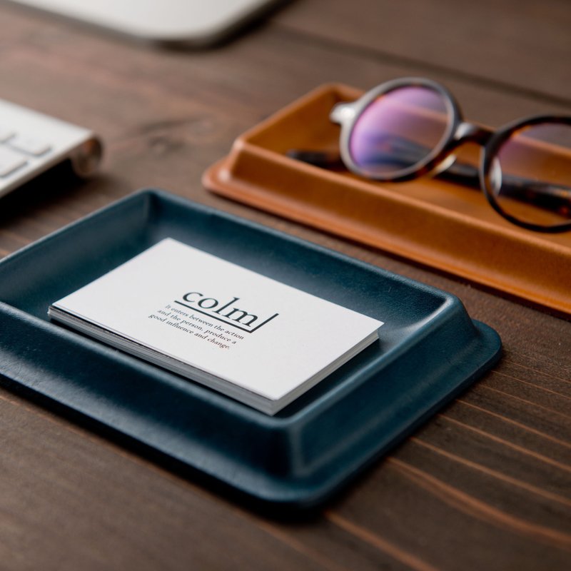 colm Leather Tray S Blue - 收纳用品 - 真皮 