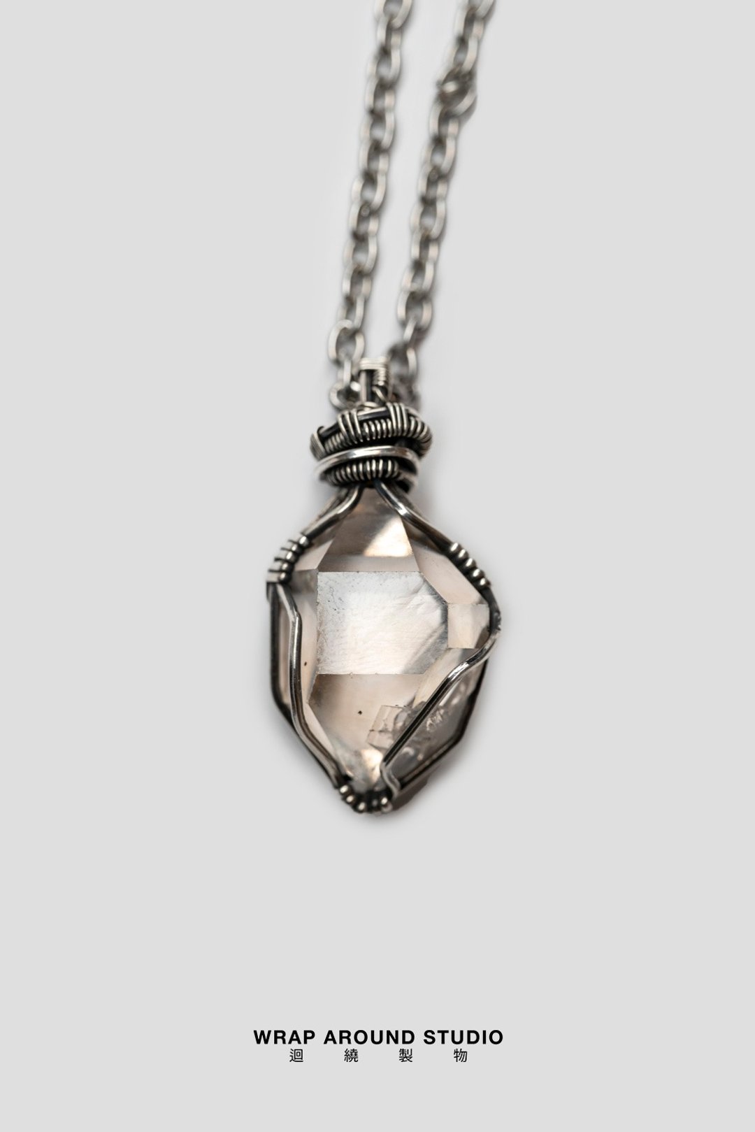 闪灵钻 吊坠/项链| S925纯银 金属绕线【回绕制物】 - 项链 - 纯银 透明