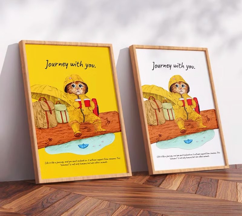 Journey with you Rainy day / 原创海报 / A4 或 A3 尺寸 - 海报/装饰画/版画 - 塑料 白色