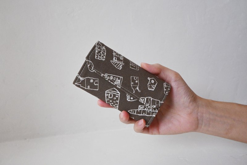 家是生活的容器/焙茶色 纸小包 小葱X ER 联名款 水洗牛皮纸 环保 - 皮夹/钱包 - 环保材料 咖啡色