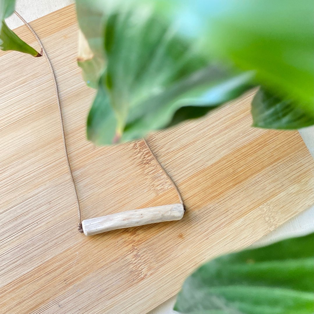 荡秋千系列 自然 树枝颈链 手工打磨 原创独特 - 颈链 - 木头 咖啡色