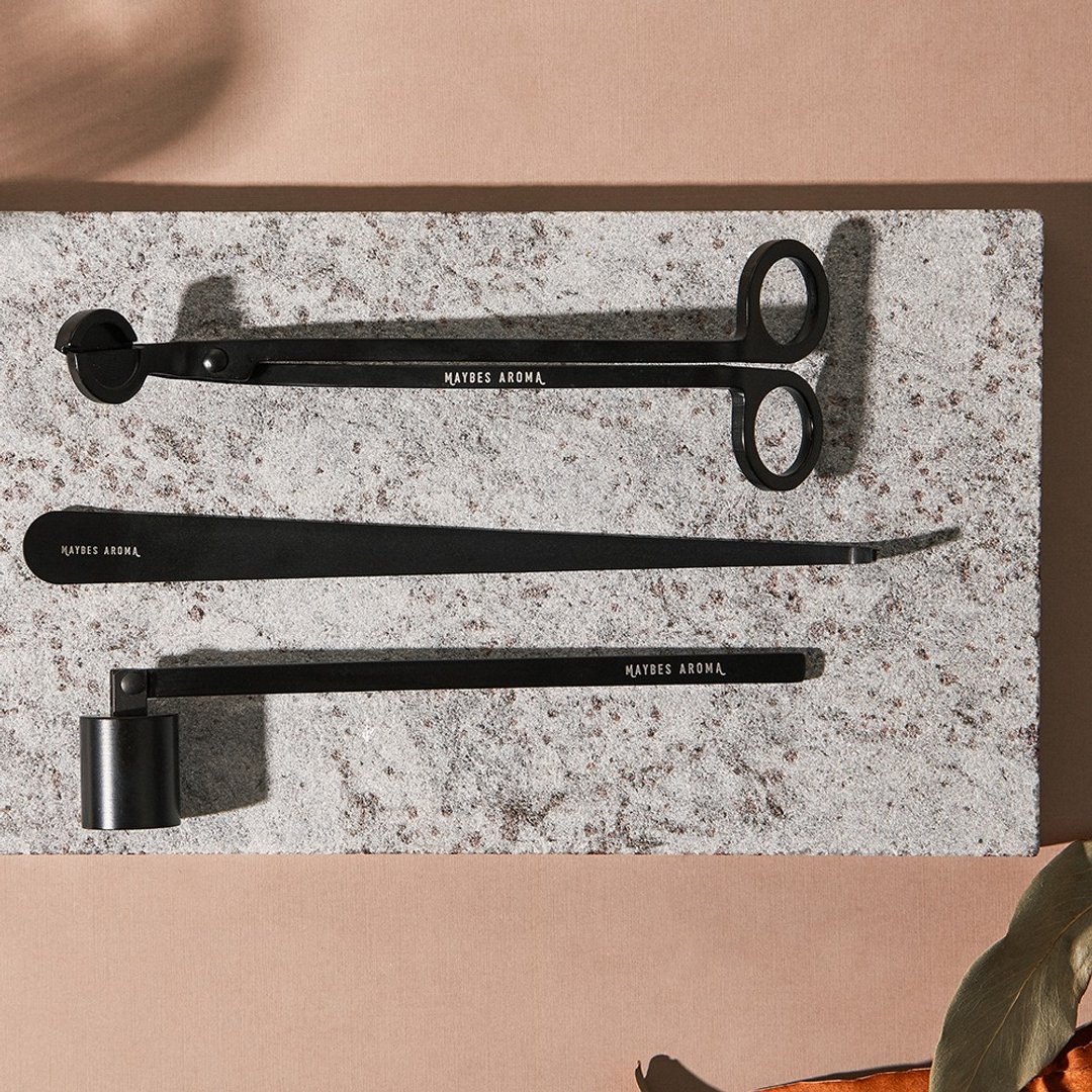 MAYBES | 绝版品 入门香氛灭烛器三件礼盒组 - 香薰/精油/线香 - 铝合金 金色
