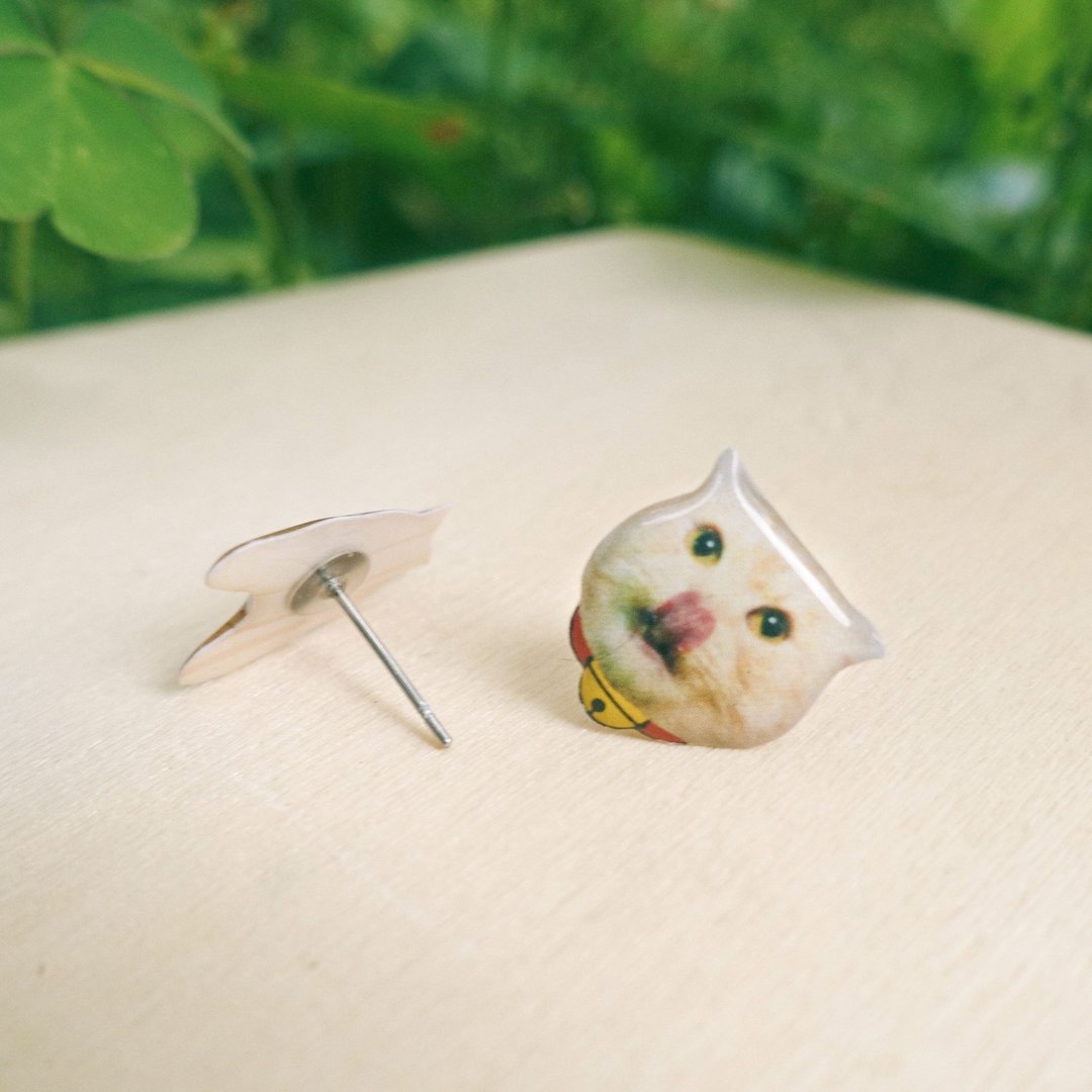 定制化宠物猫狗/人像不锈钢防敏耳针 - 耳环/耳夹 - 其他材质 金色