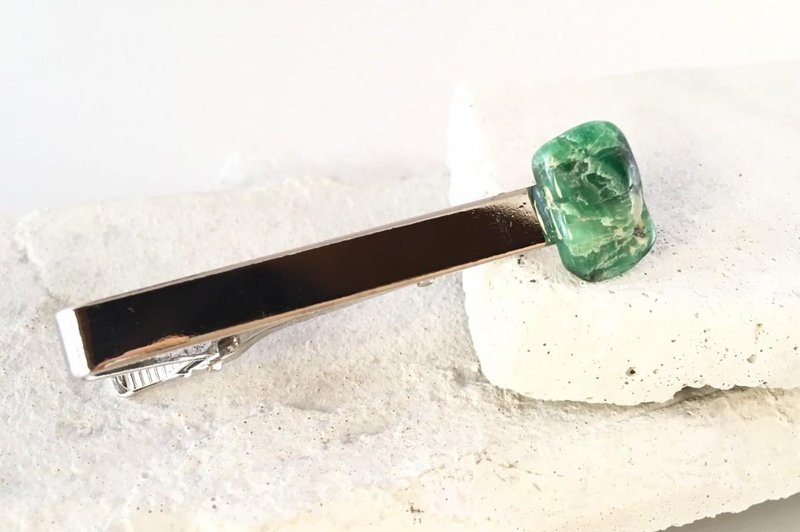 Natural emerald rough ◇ Tie clip ◇ - 其他 - 其他材质 绿色