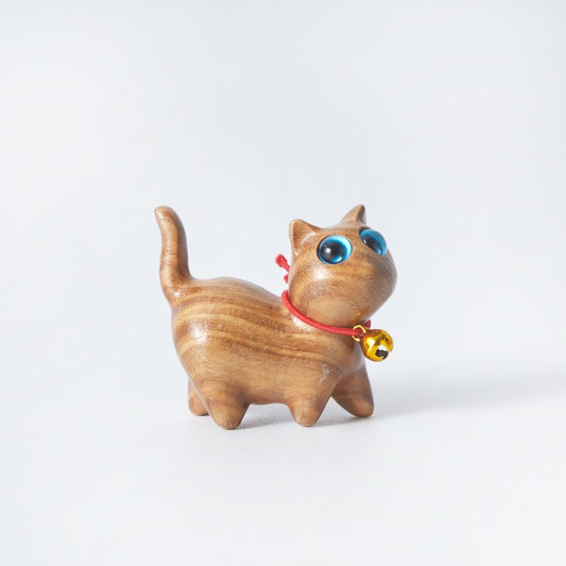 Cara 注视您的小猫木雕 - 摆饰 - 木头 咖啡色