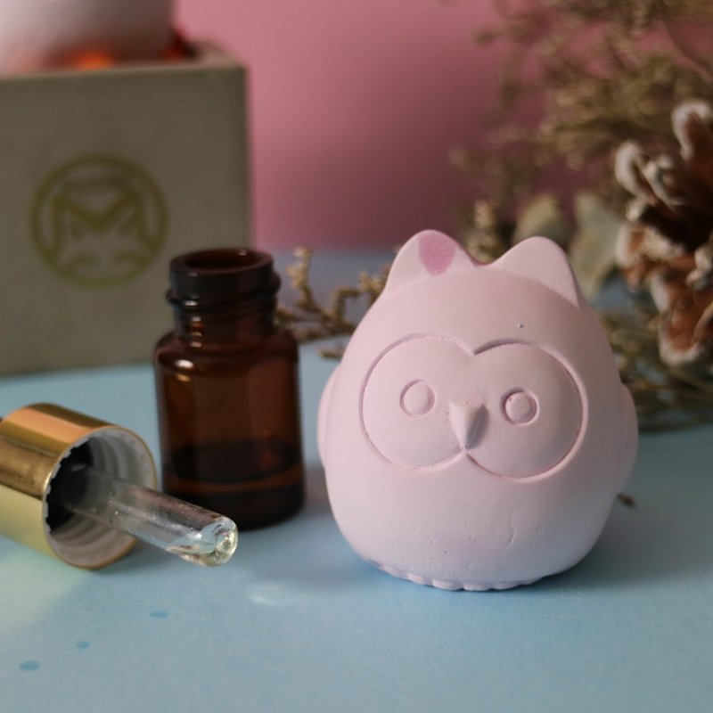 粉彩圆鹰( 2入) 硅藻/除臭/防潮/扩香石/猫头鹰造型/情人礼物 - 香薰/精油/线香 - 其他材质 粉红色