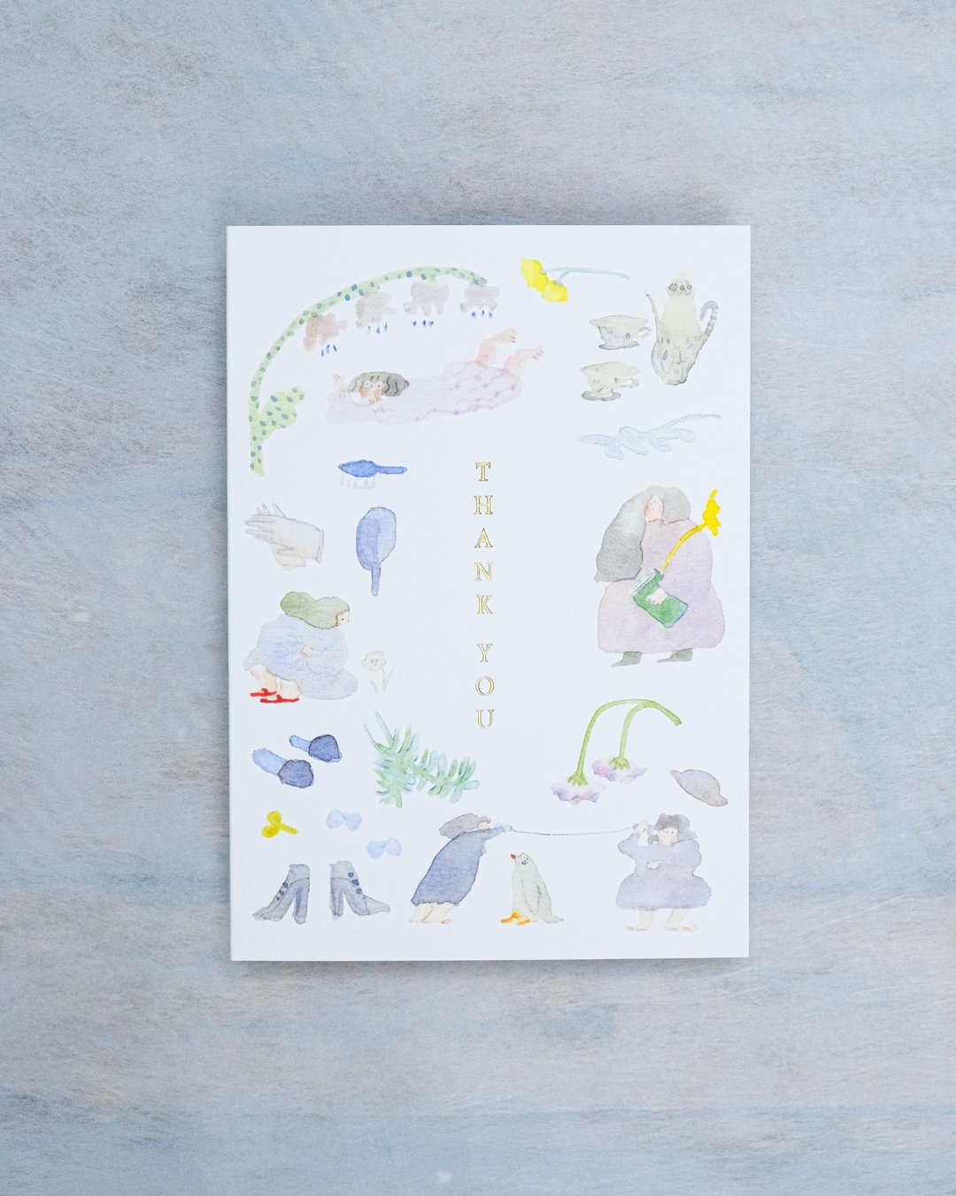 心意卡 - 游戏人间 | 感谢卡 | 水彩女孩插画 | dodolulu - 卡片/明信片 - 纸 白色
