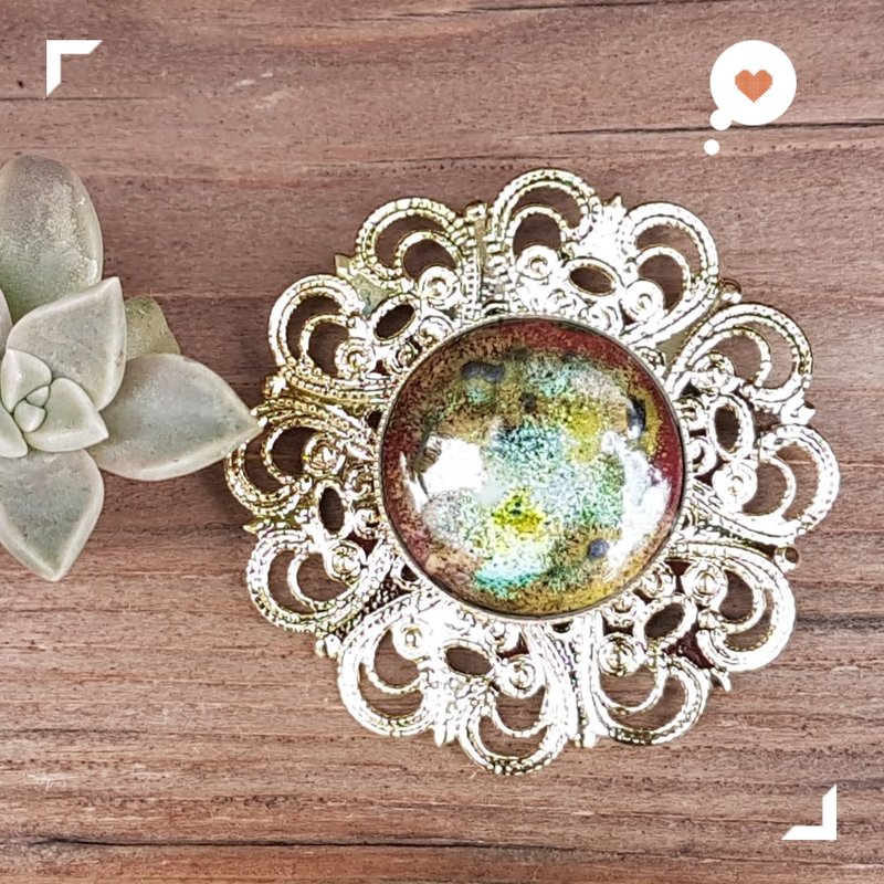 珐琅手作│胸针、项链2用-日本底托│文化币│台南旅游 - 金工/饰品 - 珐琅 