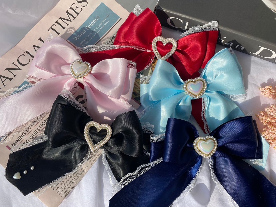 Satin Ribbon Big Hair Bow Handmade accessories - 发饰 - 棉 多色