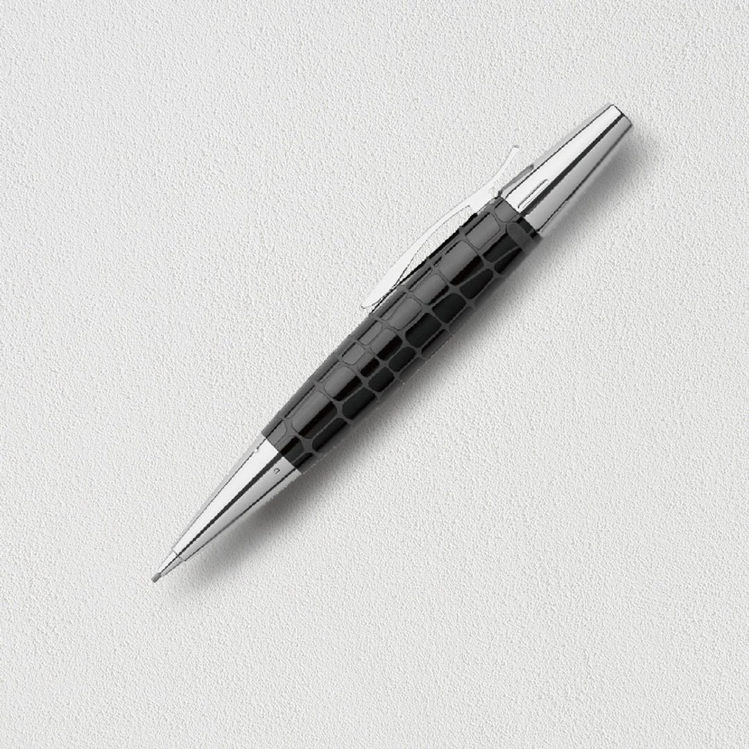 【Faber-Castell】E-MOTION 鳄鱼纹1.4mm 旋转铅笔 黑色 免费刻字 - 铅笔/自动铅笔 - 树脂 黑色