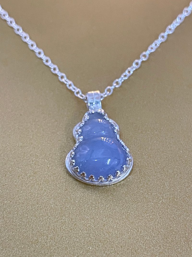 紫翡翠葫芦项链 手工银饰 项链 - 项链 - 玉石 银色