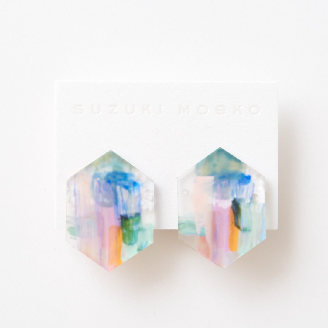 earrings (夾式) - 耳环/耳夹 - 压克力 蓝色