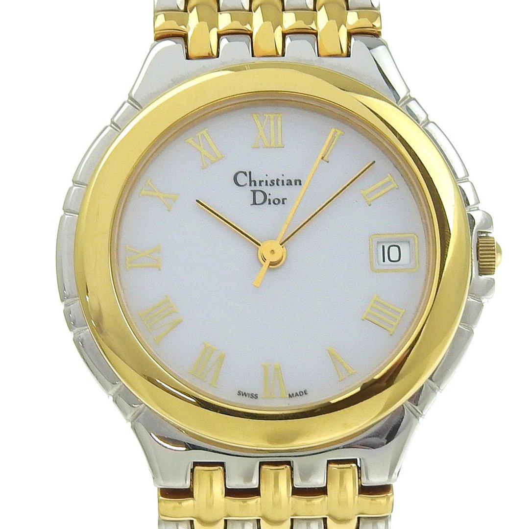 【日本直送】Christian Dior 迪奥 Combi 手表 3023 不锈钢 × 镀金 石英 指针式显示 白色表盘 中性款【二手】 - 女表 - 不锈钢 金色