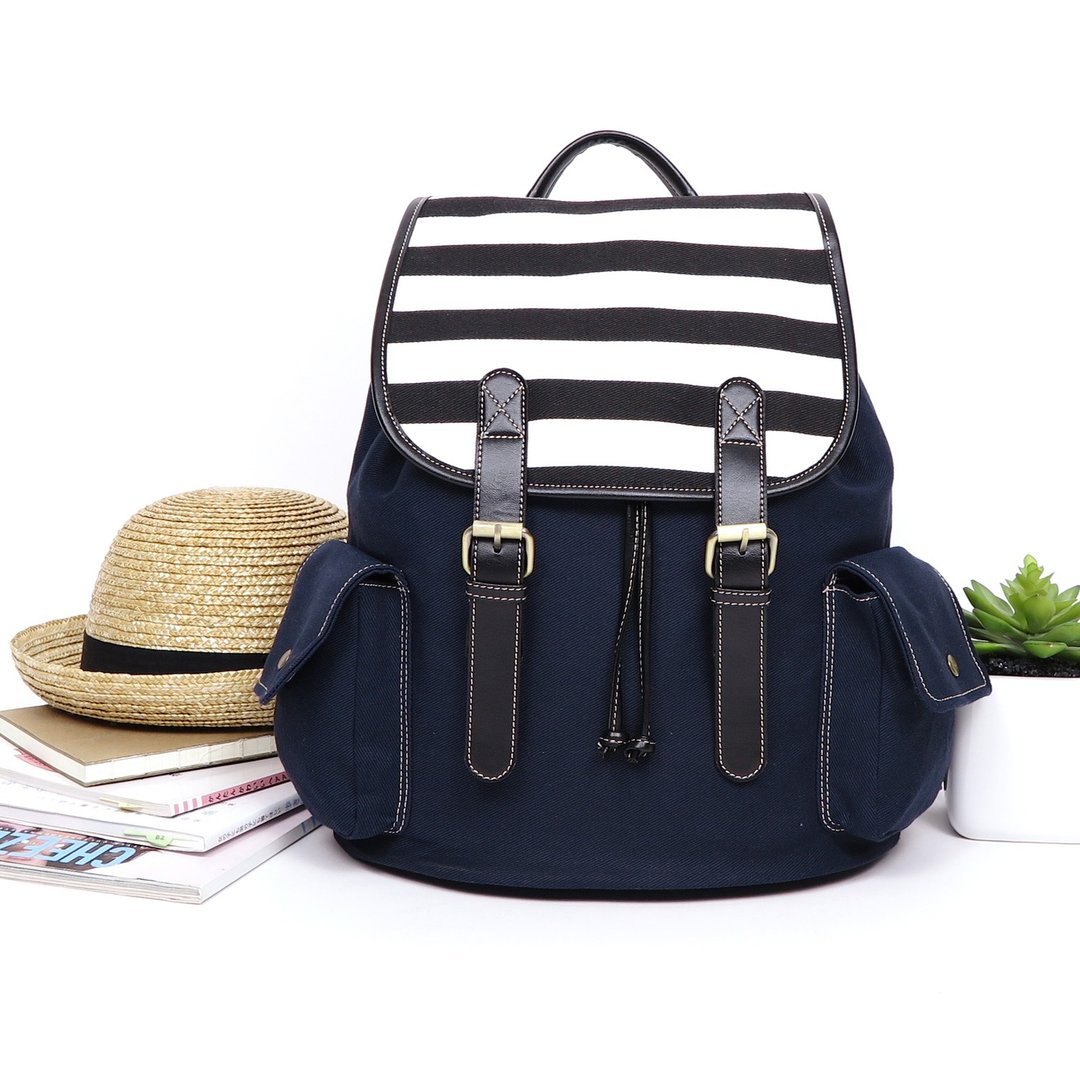 doom doom backpack – two tone blue - 手拿包 - 棉．麻 多色