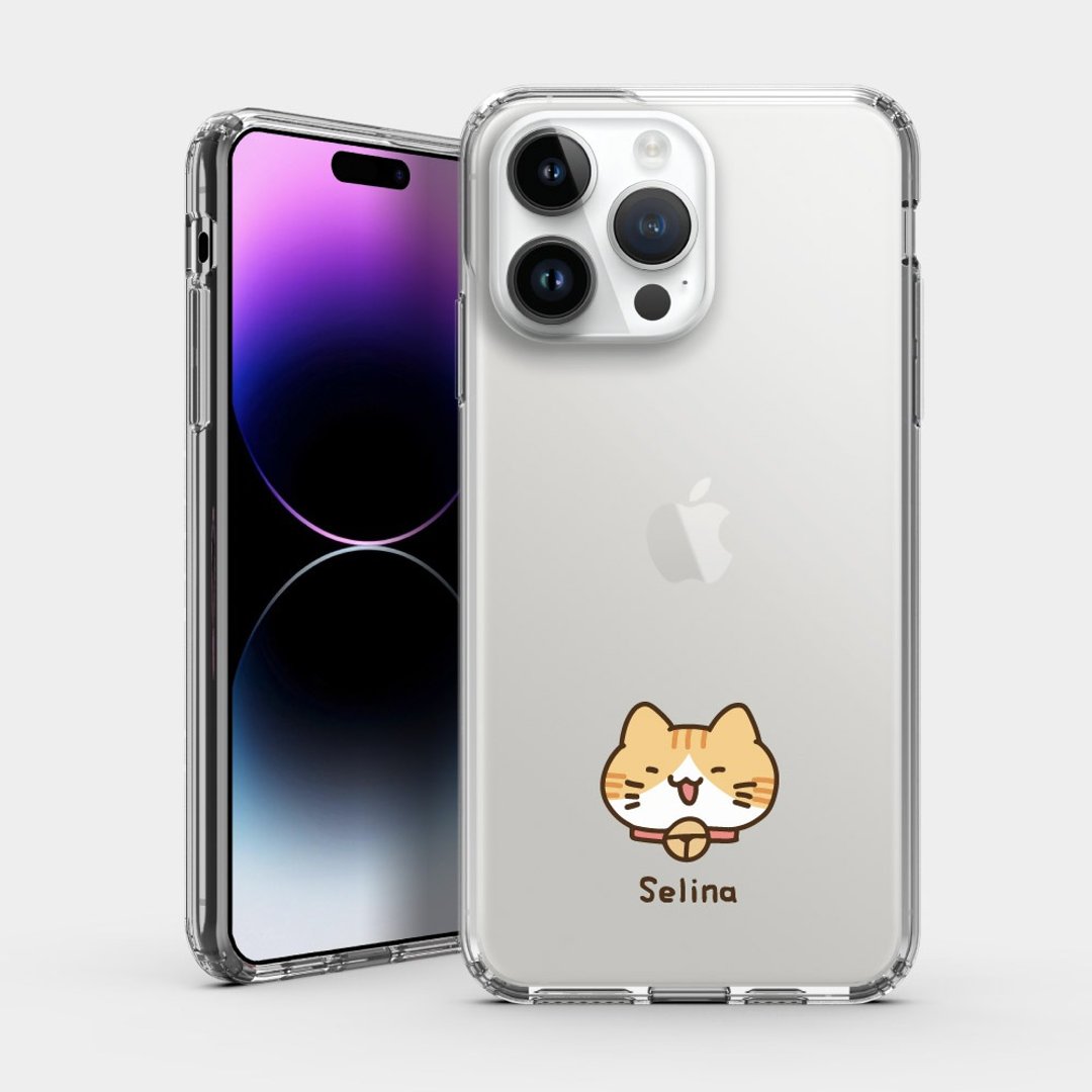 【定制化礼物】橘猫头 文字 IPHONE 保护壳 透明手机壳 PU024 - 手机壳/手机套 - 塑料 透明