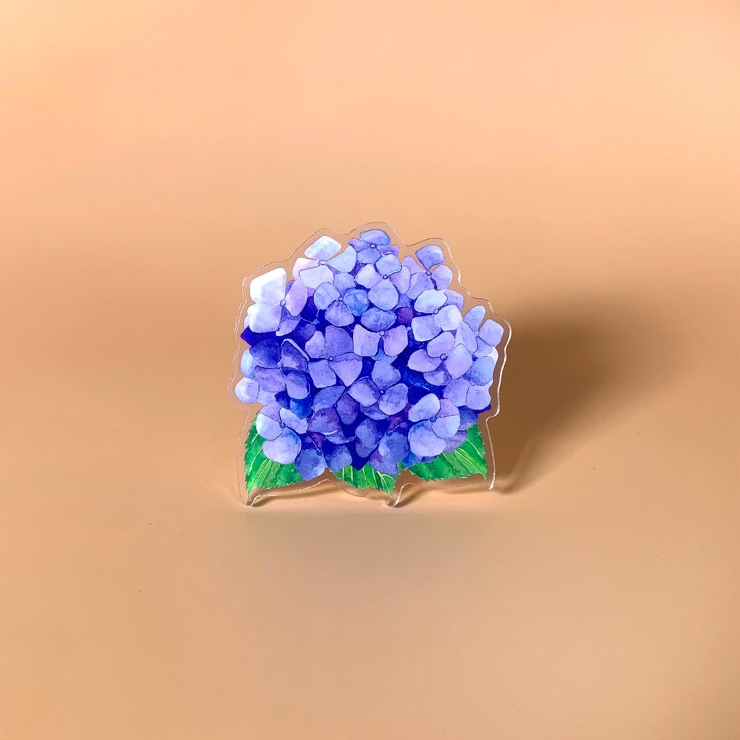 flower griptok / phonegrip / popsockets - Hydrangea - 手机配件 - 压克力 蓝色