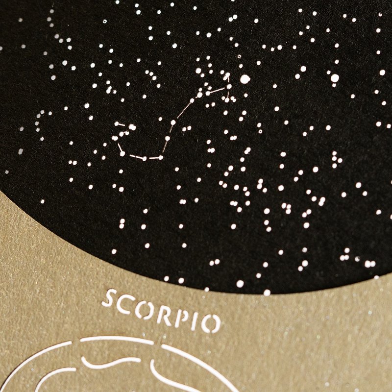 天蝎座-星座系列定制卡片 - 卡片/明信片 - 纸 金色