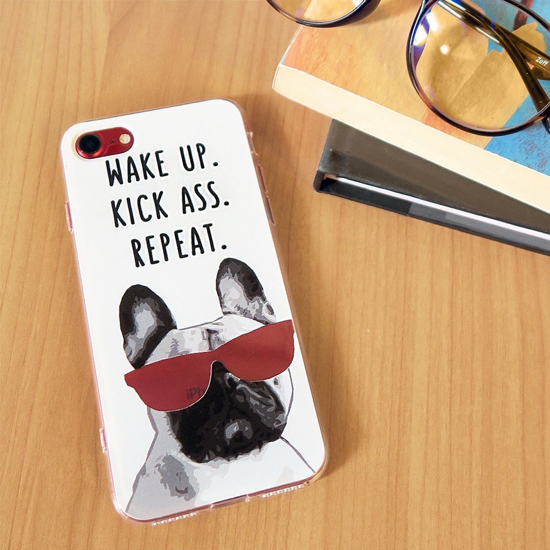 Smart French Bulldog phone case - 手机壳/手机套 - 塑料 黑色