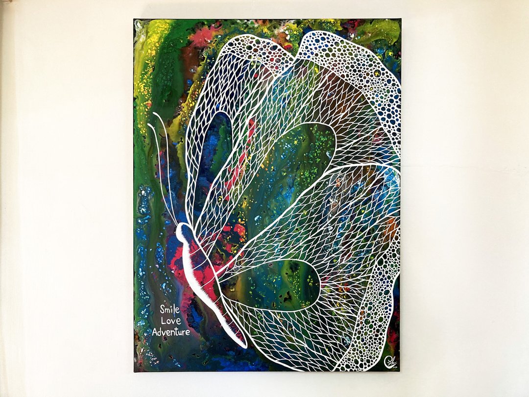 蝴蝶绘画－微笑  爱  探险 2 - 海报/装饰画/版画 - 棉 绿色