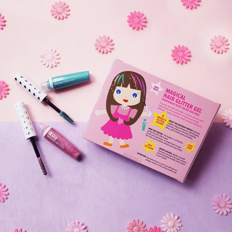 糖果  ZOO 魔法头发闪亮凝胶 4色 水洗可卸 万圣节装扮 儿童染发 - 润发用品 - 颜料 多色