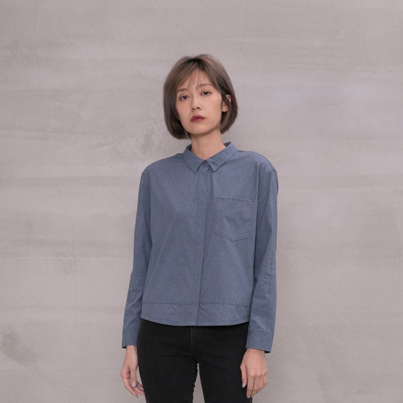 直言不讳中性衬衫 Plainspoken Neutral Shirt T222 - 女装衬衫 - 其他人造纤维 多色